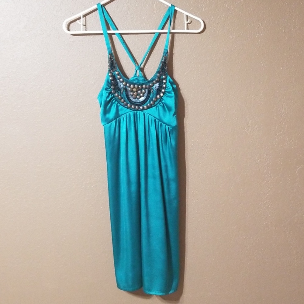 Mini aqua green dress